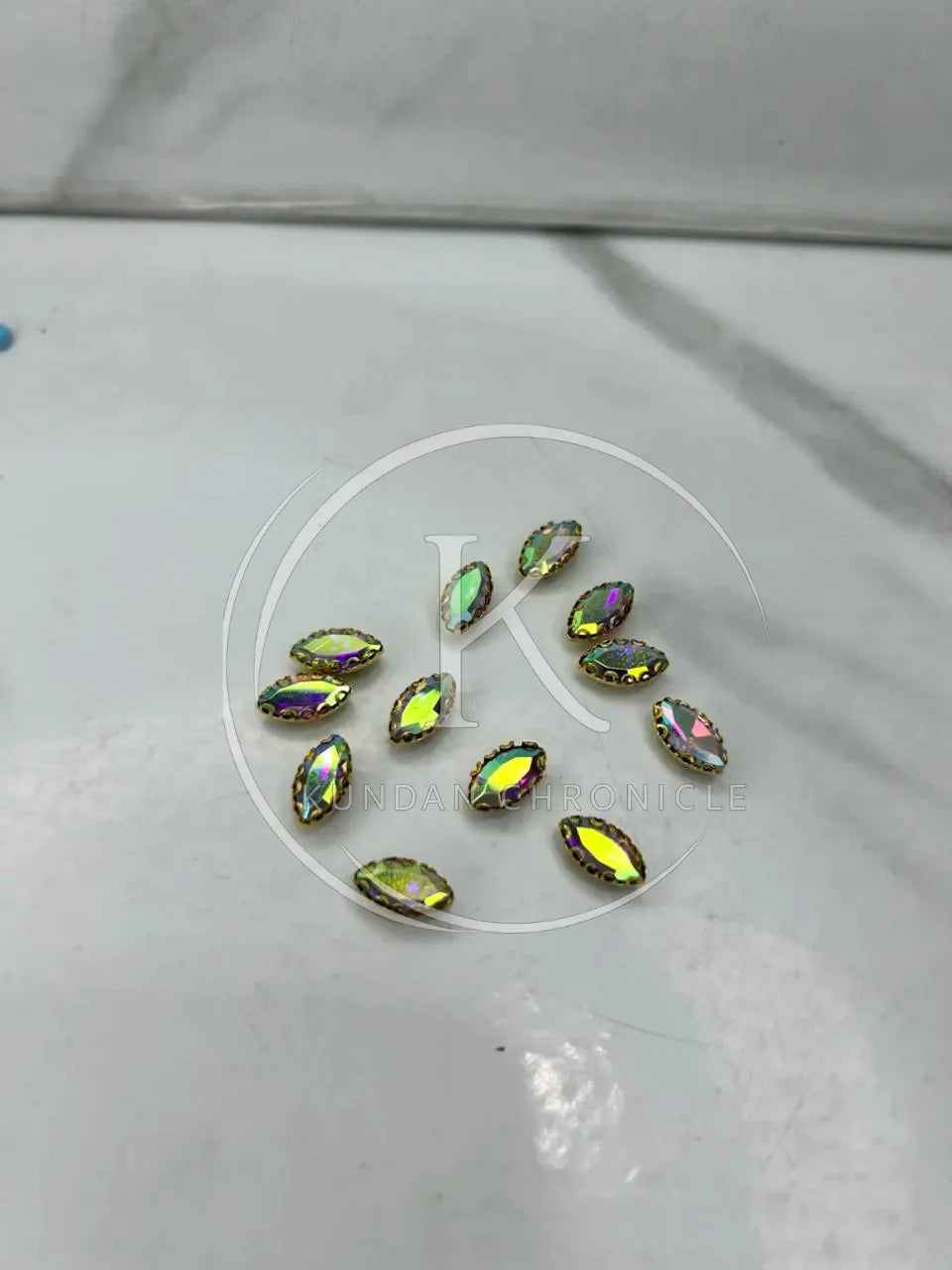 Multi Boat-Shape Glass Stone (Small)-12Pcs