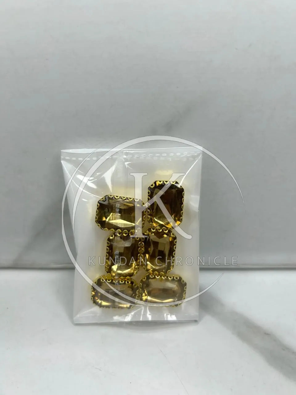 Champagne Rectangular-Stone Large ( 6Pcs )