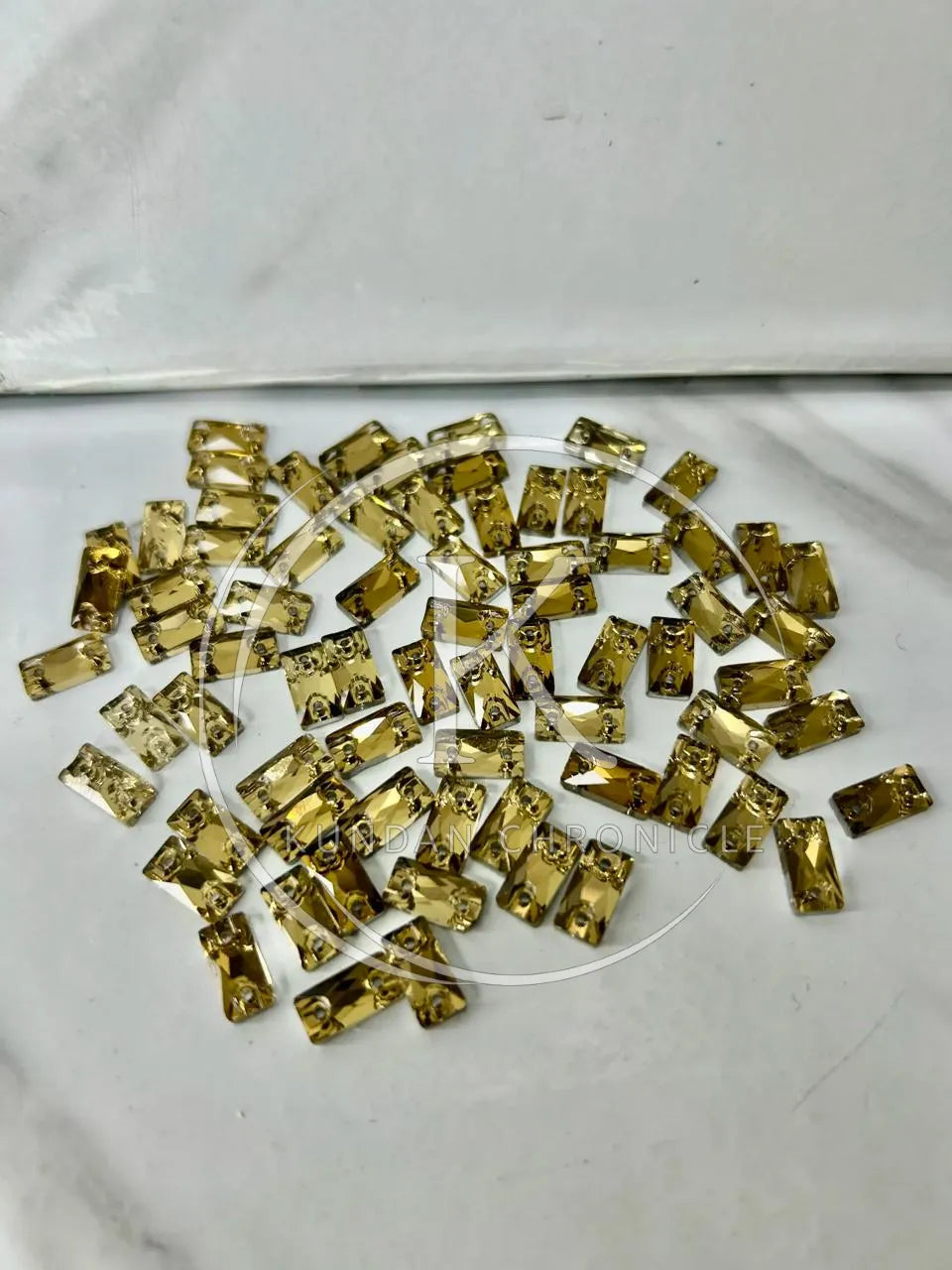 Golden Rectangular-Stone Small (72Pcs)