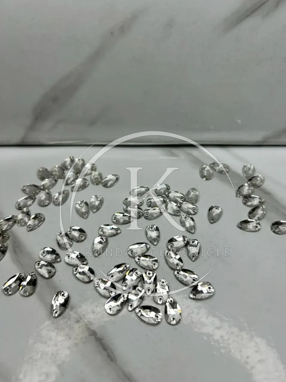 Silver Drop-Stone ( 72Pcs)
