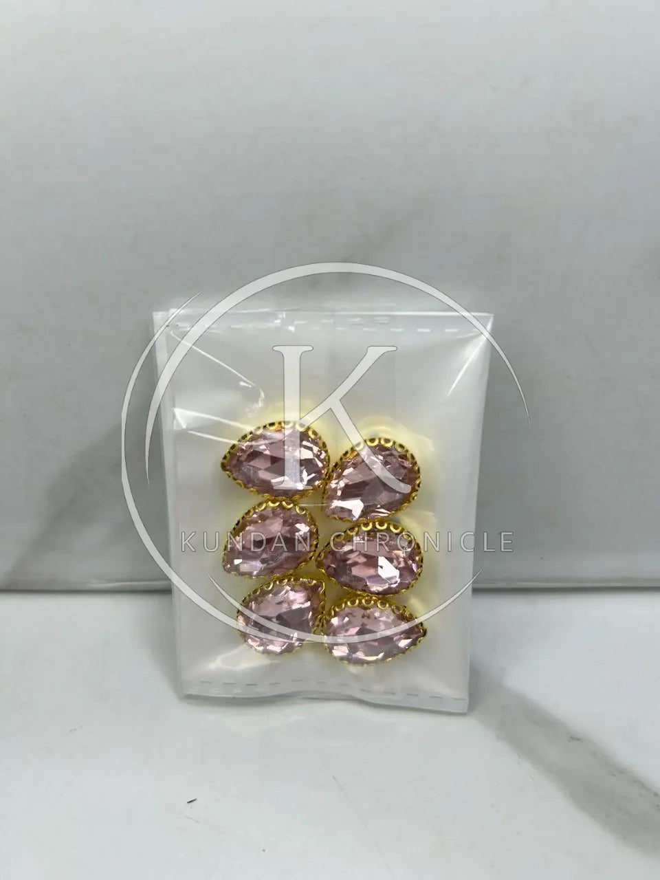 Baby Pink Tear-Drop Stone(6Pcs)