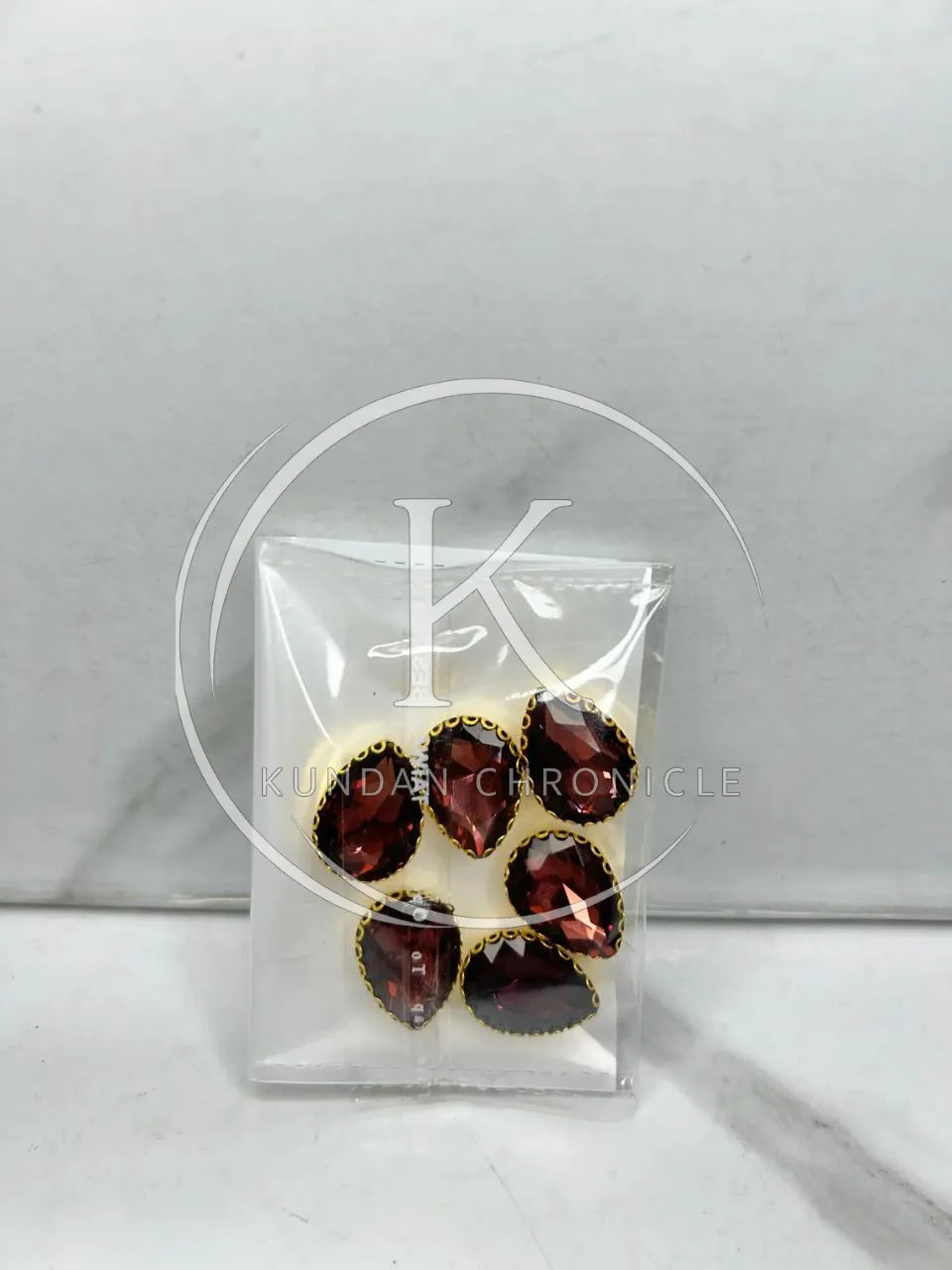 Burgundy Tear-Drop Stone(6Pcs)