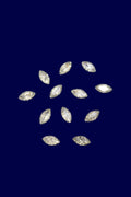 Silver Boat Shape Stone Small-12 pcs