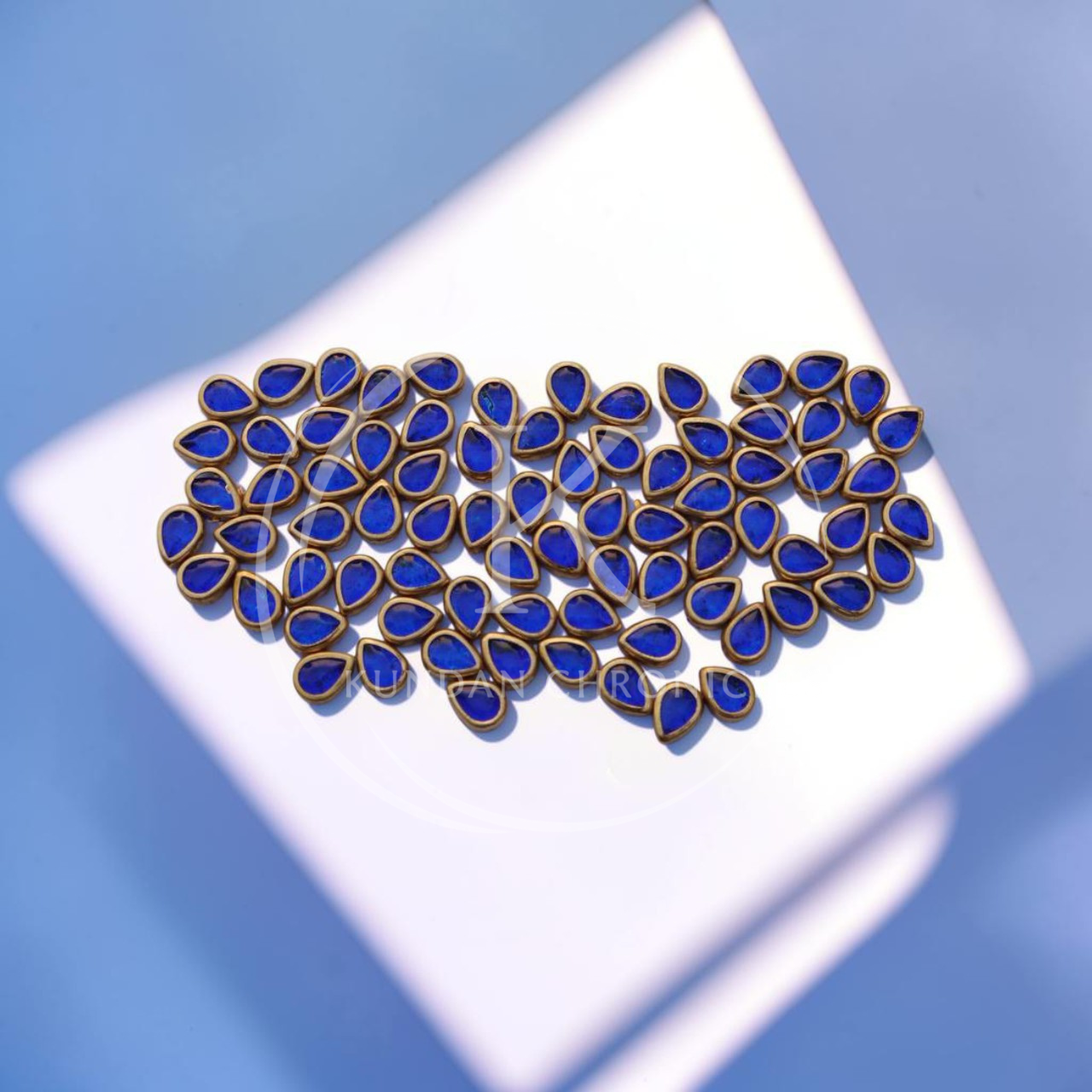Blue Crystal Drop Kundan-10G