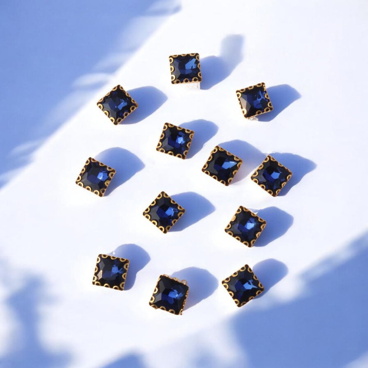 Dark Blue Square Stone Small-12 Pcs