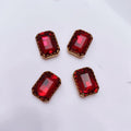 Red Rectangular Stone Large-4 Pcs
