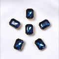 Zinc Blue Rectangular Stone Medium-6 Pcs