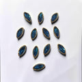 Zinc Blue Boat Shape Glass Stone-12 Pcs
