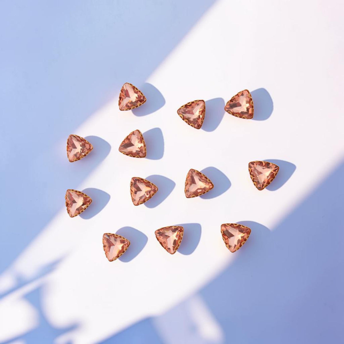Baby Pink Triangular Stone-12 Pcs