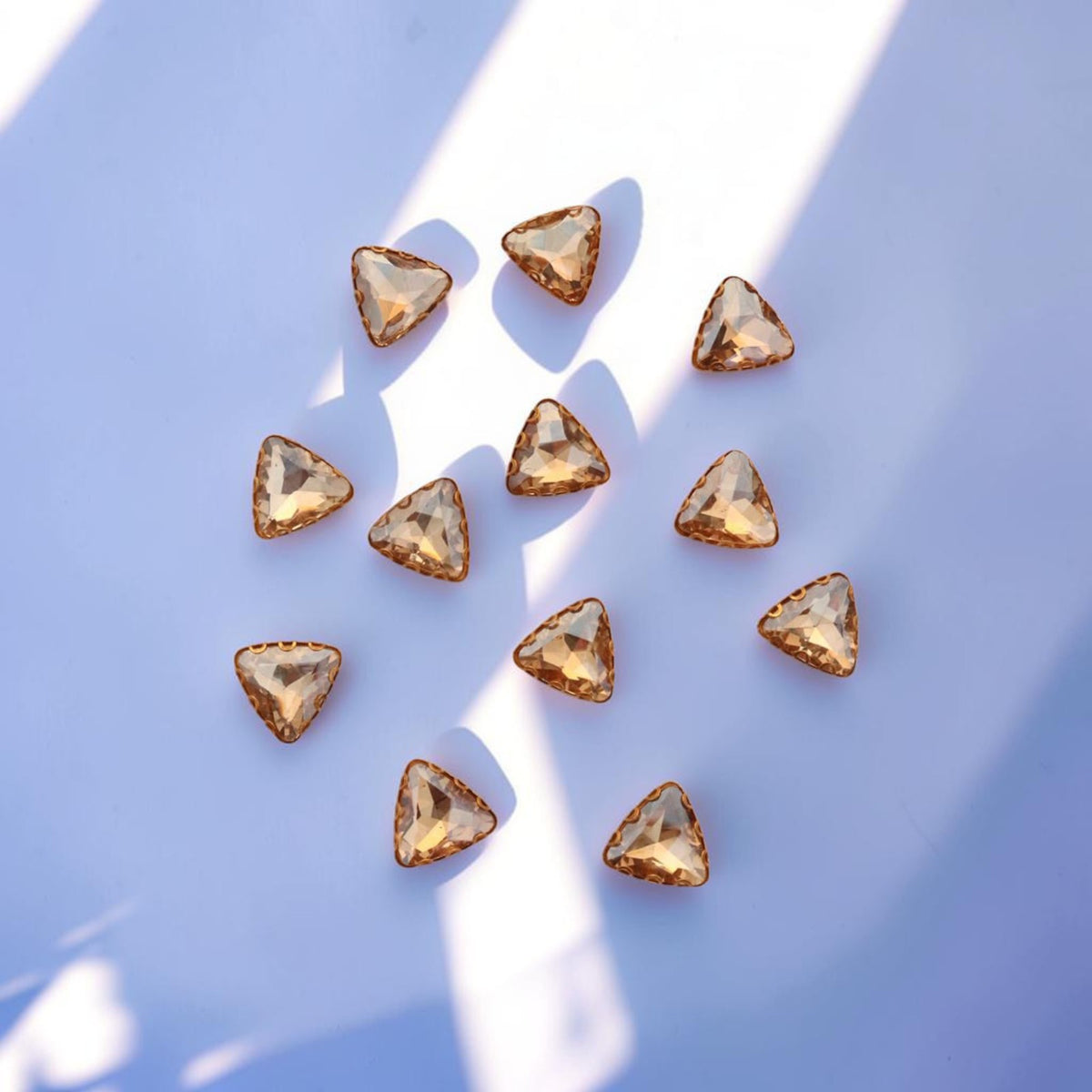 Champagne Triangular Stone-12 Pcs