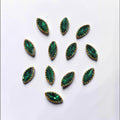 Green Boat Shape Glass Stone-12 Pcs