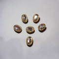Silver/ Golden Oval Stone Medium-6 Pcs