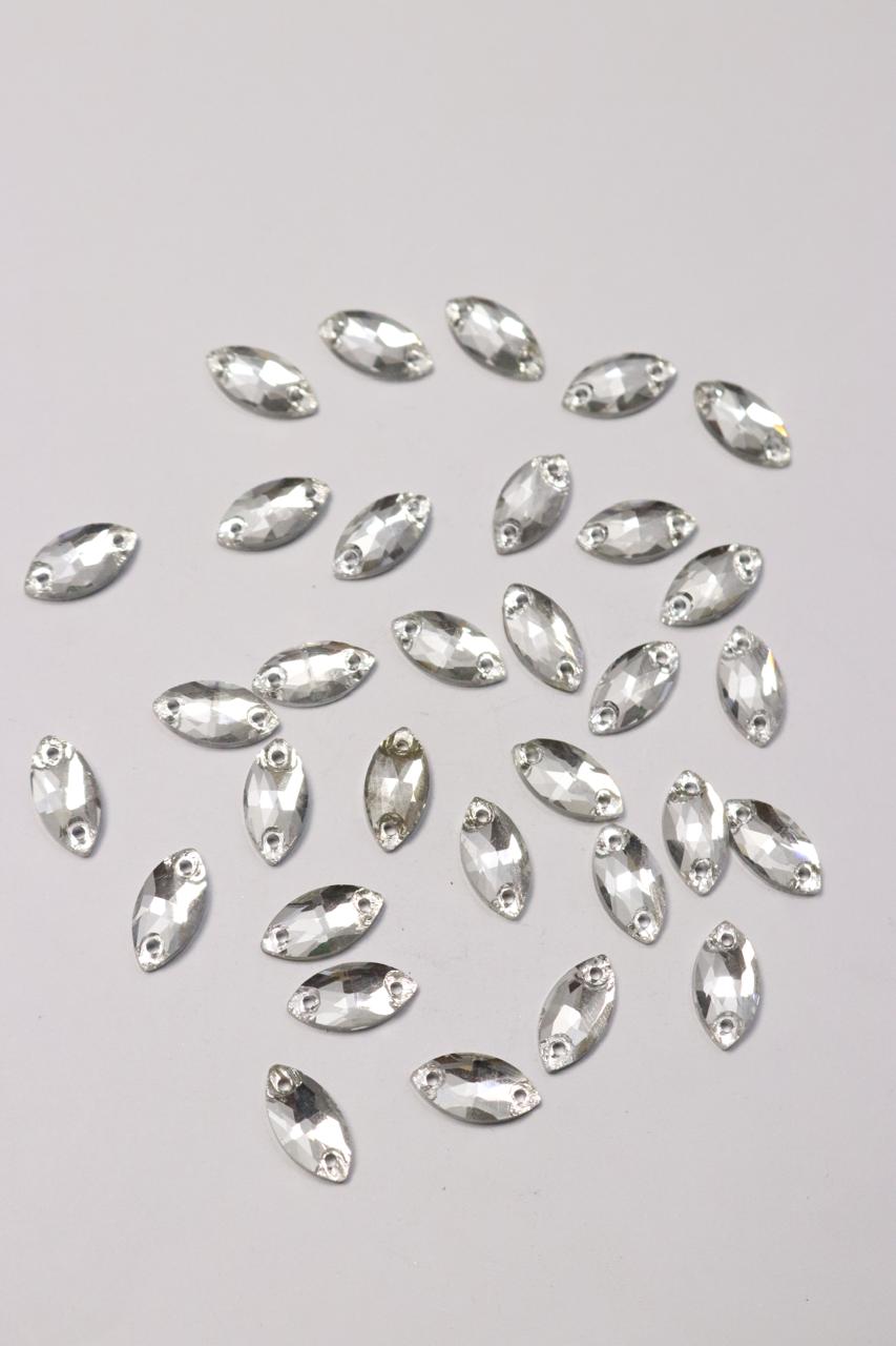 Silver Leaves Swaroski Stone