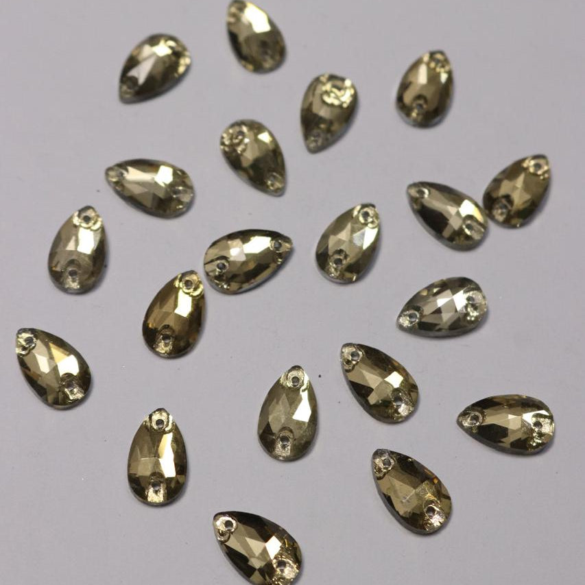 Smoke Gold Drop Swaroski Stone
