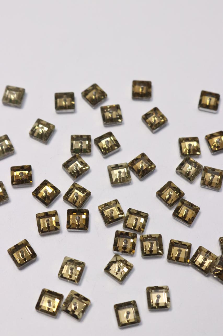Smoke Gold Square Swarovski Stone-144Pcs