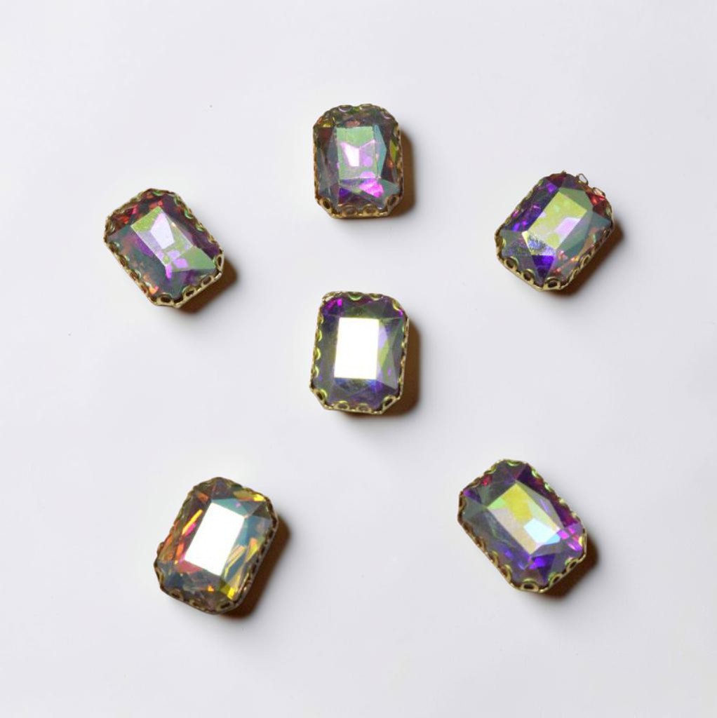 Multi Rectangular Stone Medium -6 Pcs