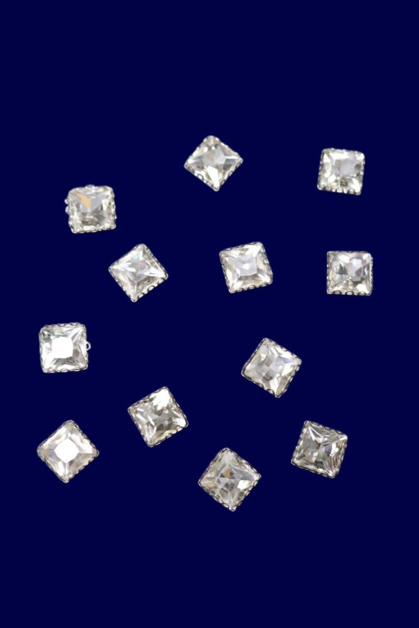 Silver Square Stone Small-12 pcs
