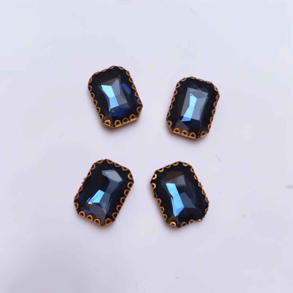 Blue Rectangular Stone Large-4 Pcs