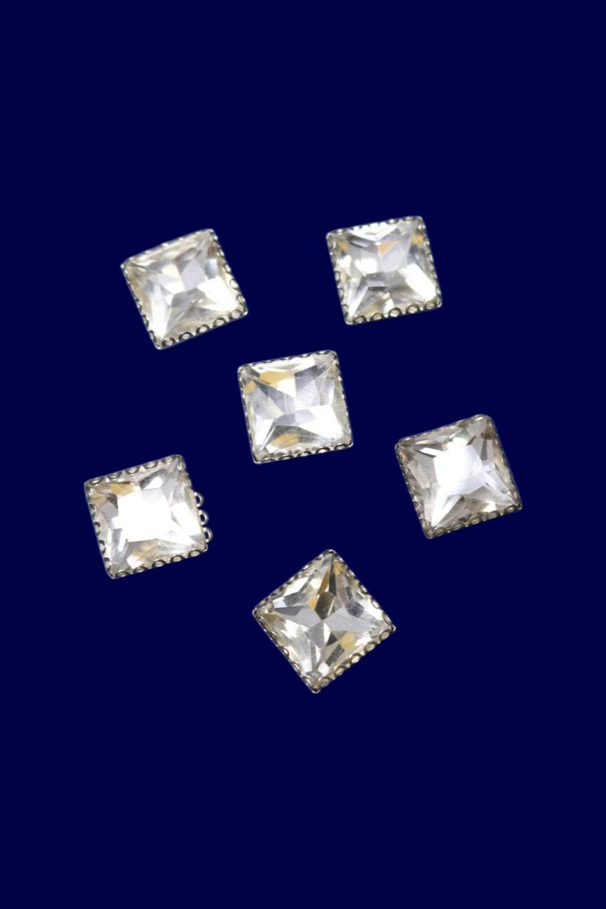 Silver Square Stone-6 pcs