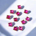 Pink Square Stone Small-12 Pcs