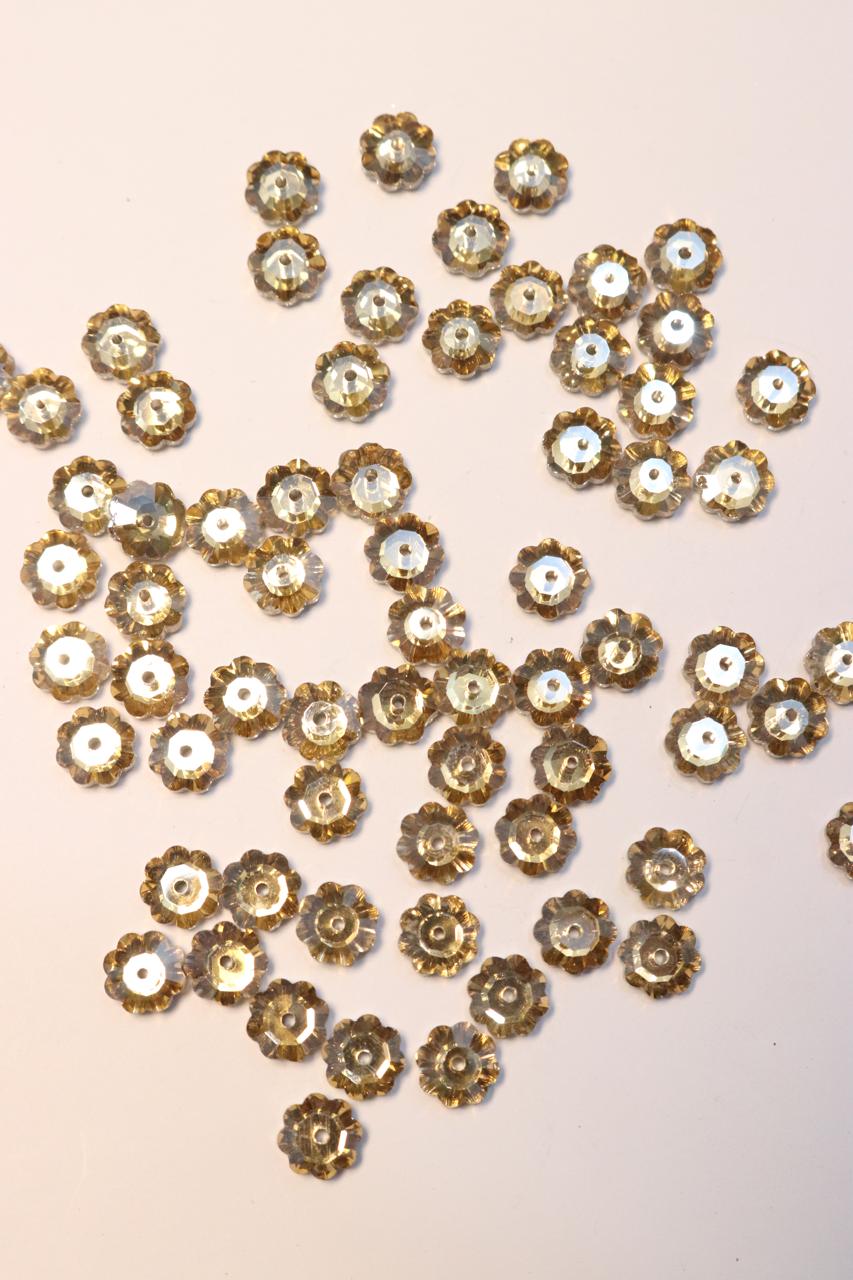 Golden Flower Swarovski Stone 8mm-50 Pcs