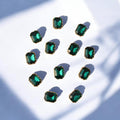 Green Rectangular Stone Small- 12 Pcs