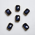 Dark Blue Rectangular Stone Medium-6 Pcs