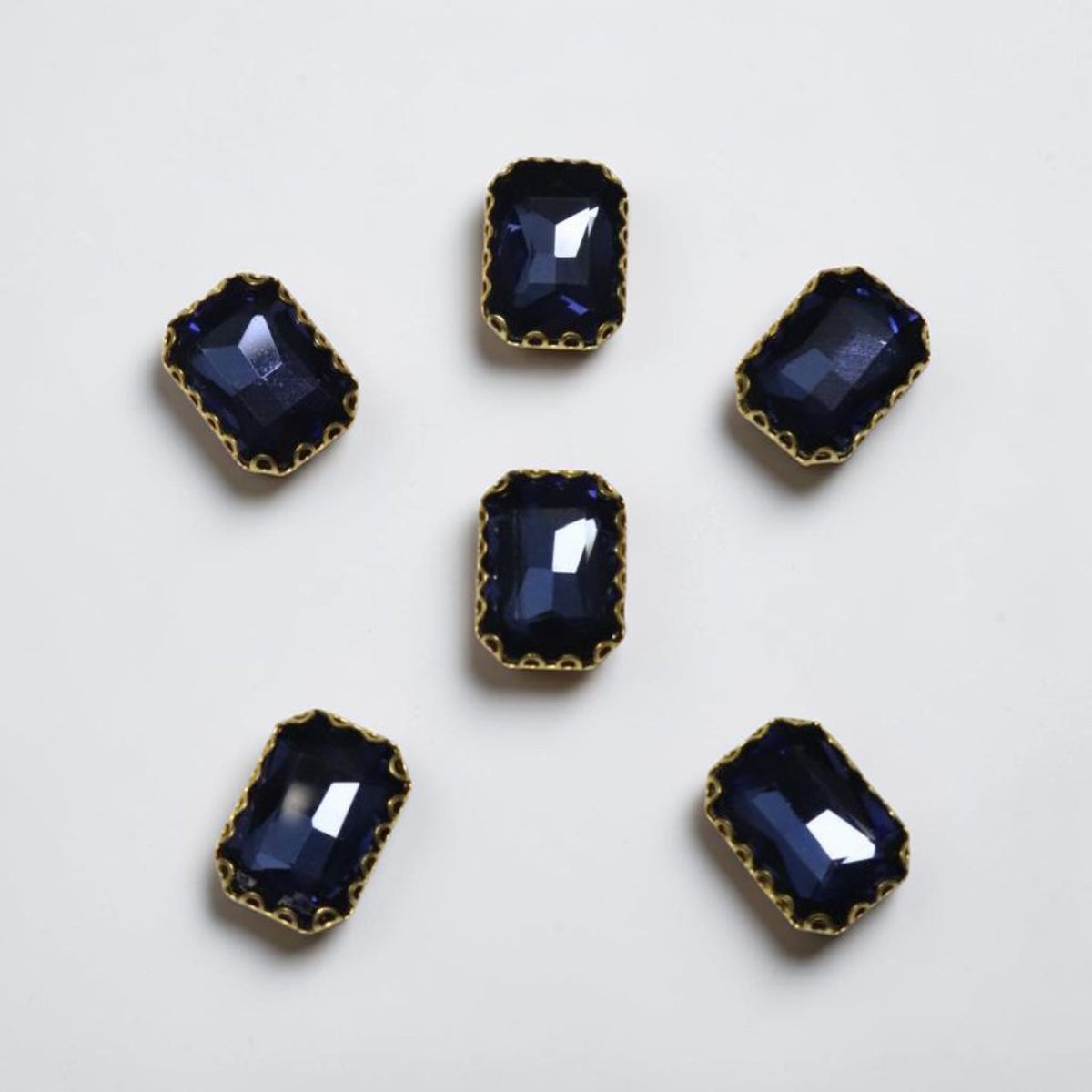 Dark Blue Rectangular Stone Medium-6 Pcs