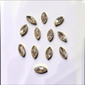 Silver/Golden Boat Shape Glass Stone-12 Pcs