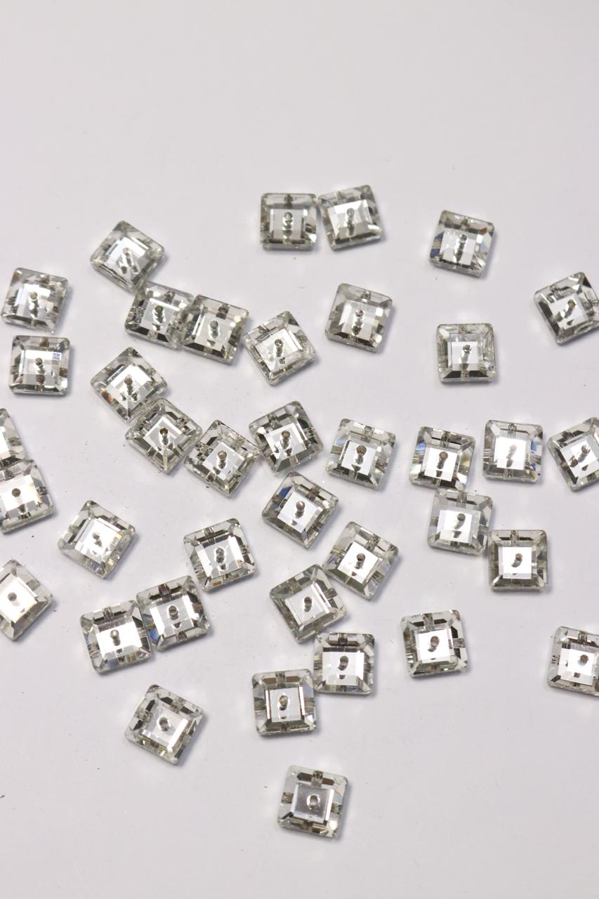 Silver Square Swaroski Stone-144 Pcs