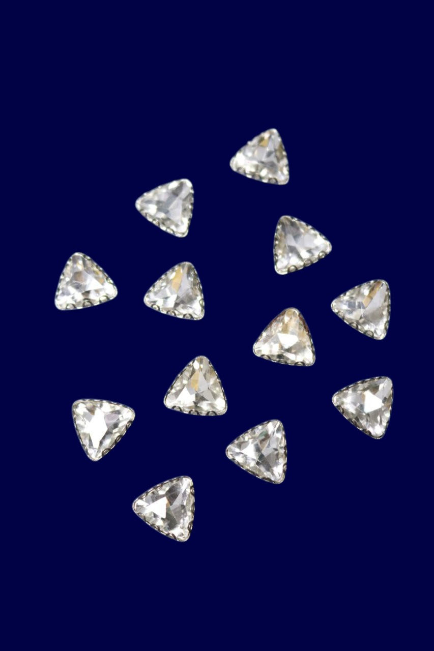 Silver Triangular Stone-12 pcs