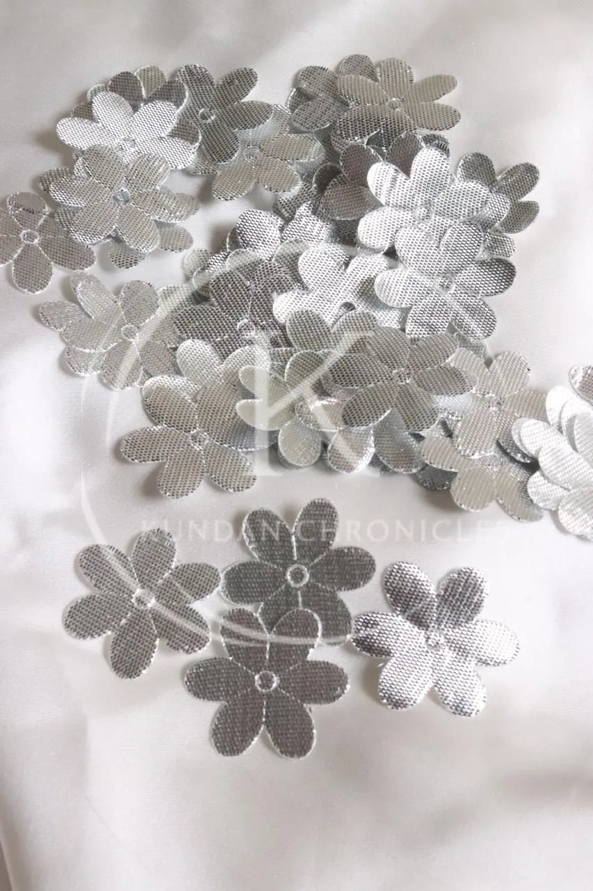 Applique Gotta Silver Flower-5G