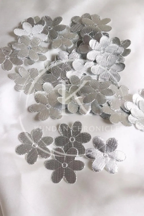 Applique Gotta Silver Flower-5G